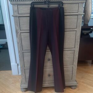 Clover Canyon women’s trousers. Black and burgundy stripes. Size M.